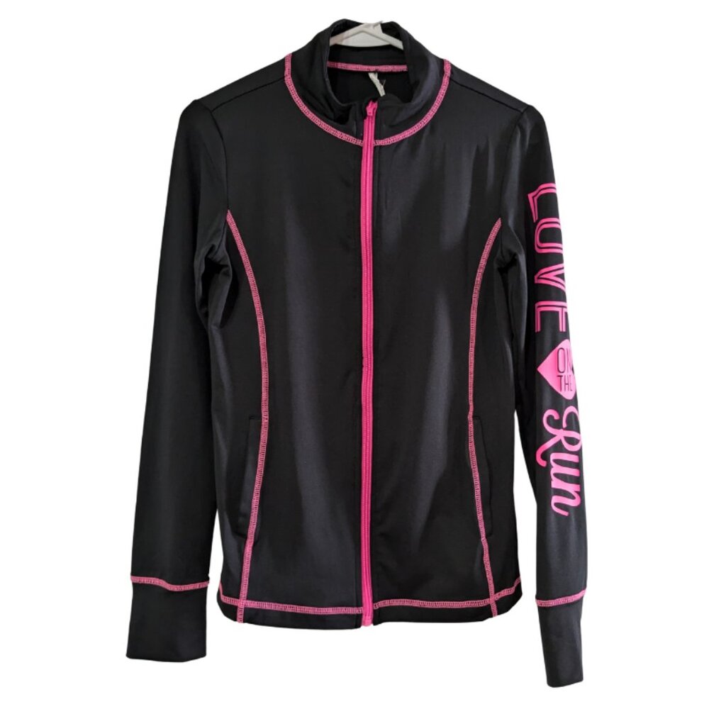 Ideology Black & Hot Pink Athletic Jacket XL "Love on the Run"